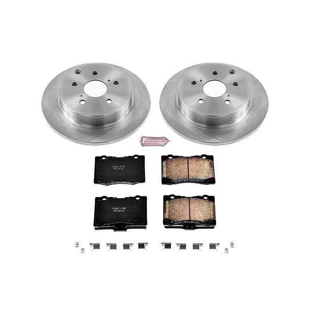 Power Stop Autospecialty KOE6099 Rear Replacement Brake Kit-OE Brake Rotors & Ceramic Brake Pads For Toyota Mirai 2016-2019, Toyota Prius V 2012-2017 [Model Specific]