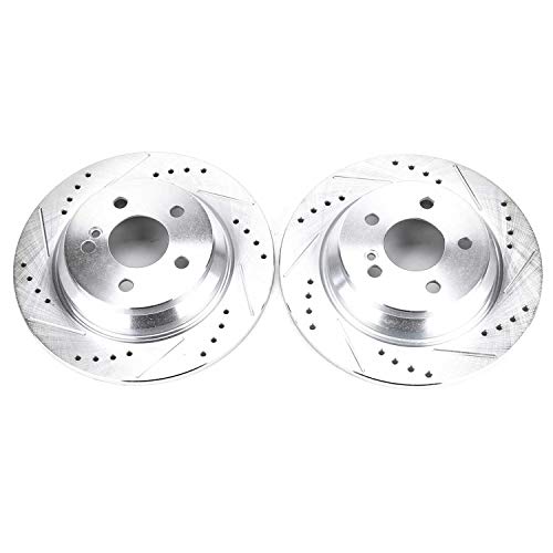 Power Stop EBR1049XPR Rear Brake Rotor Pair Drilled and Slotted For Mercedes-Benz CL550, Mercedes-Benz S400, Mercedes-Benz S550, Mercedes-Benz SL550 [Model Specific]