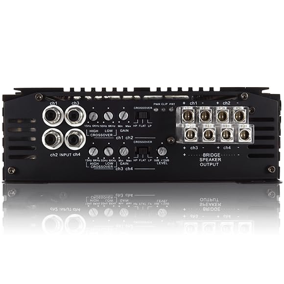 Sundown Audio 4/5-Channel Class D Full Range Car Amplifier SFB 1 Ohm, Brazilian Style Amp with Variable HPF/LPF, Bass Boost, Clipping Remote for Car & Marine Audio (SFB-200.4-4-Channel)