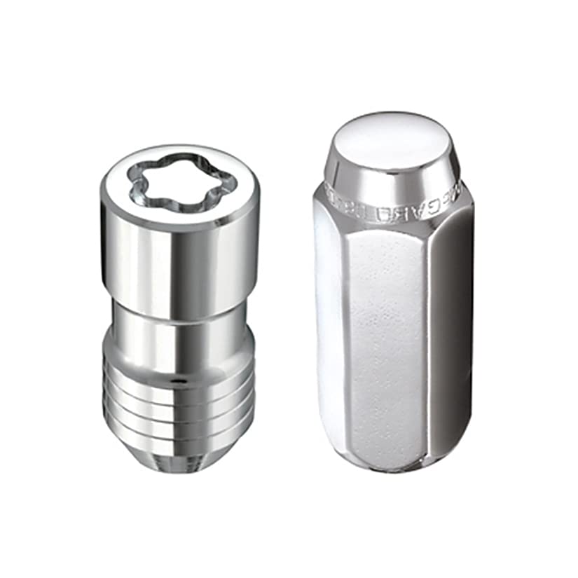 Chrome Cone Seat McGard Wheel Installation Kit (M14 x 2.0 Thread Size) - for 6 Lug Wheels, 20 Lug Nuts / 4 Locks / 1 Key / 1 Storage Pouch