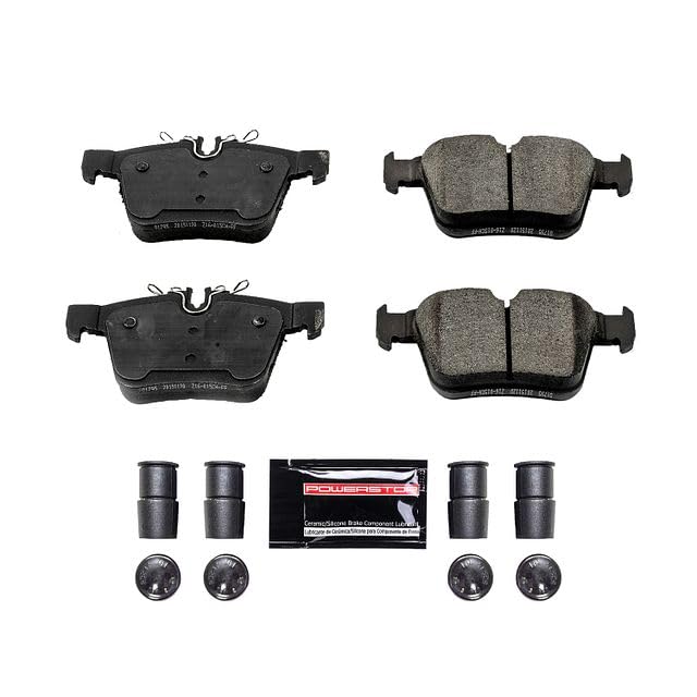 Power Stop Z23-1795 Z23 Evolution Sport Carbon Fiber Infused Ceramic Brake Pads with Hardware For Mercedes-Benz C300, Mercedes-Benz C350e, Mercedes-Benz [Model Specific]
