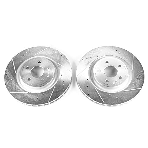 Power Stop AR83080XPR Evolution Front Drilled & Slotted Rotor Pair For Dodge Durango 2018-2020, Jeep Grand Cherokee 2012-2020 [Model Specific]