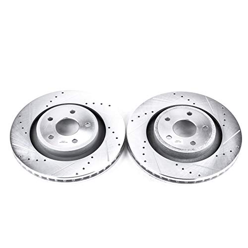 Power Stop Front AR8794XPR Drilled & Slotted Rotor Pair For Jeep Grand Cherokee 2006-2010 [Model Specific]