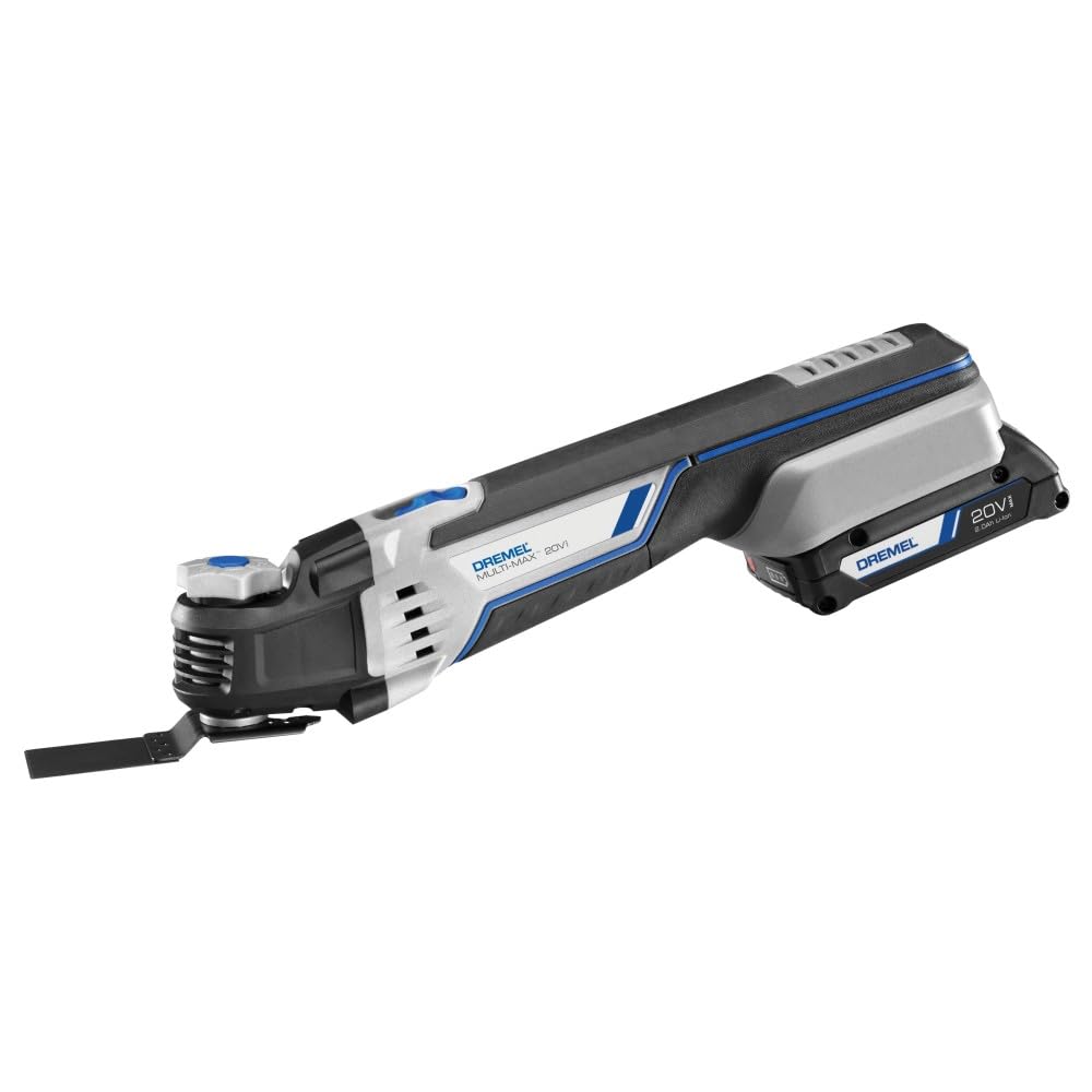 Dremel Cordless MM20V-02 20v Max Lithium-Ion Multi-Tool Kit with Three Accessories, Two Batteries, One Charger, Dust Adapter and Storage Bag