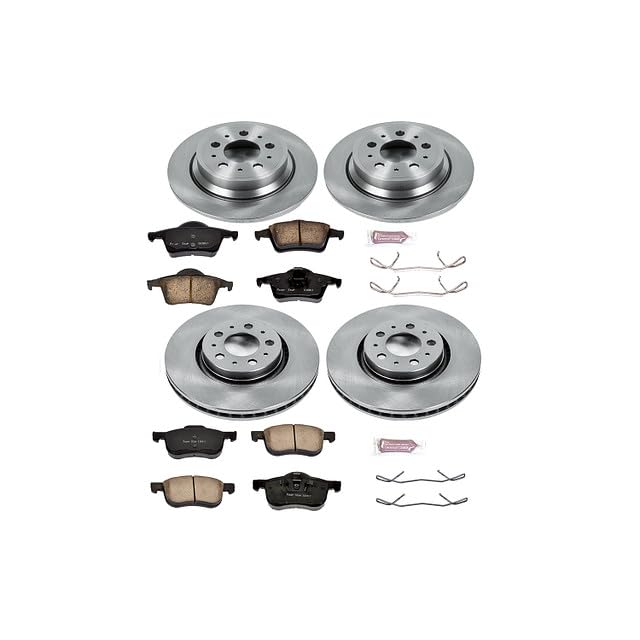 POWERSTOP Autospecialty KOE4431 Front and Rear Replacement Brake Kit-OE Brake Rotors & Ceramic Brake Pads