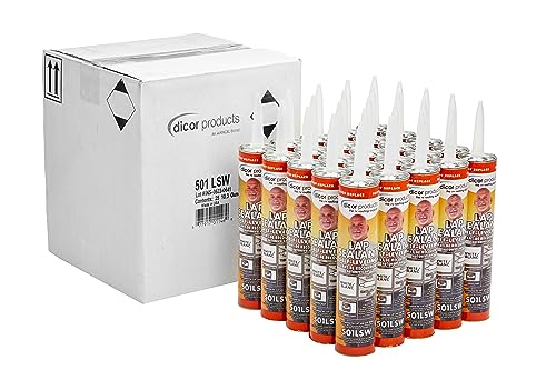 25 Tubes Dicor 501LSW-25 HAPS-Free Self-Leveling Lap Sealant for Horizontal Surfaces - 25 Pack - 10.3 Oz, White, Secure, Ideal for RV Roofing, Maintenance, Repair, Appliance Application