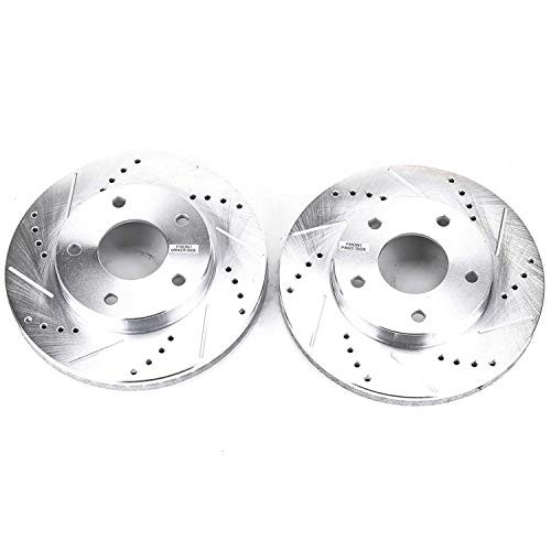 Power Stop AR8638XPR Evolution Front Drilled & Slotted Rotor Pair For Chevrolet Blazer, Chevrolet S10, GMC Jimmy, GMC Ji, GMC Sonoma, Isuzu Hombre, Oldsmobile Bravada [Model Specific]