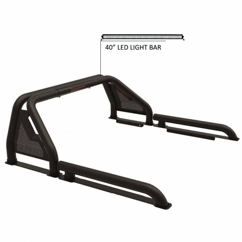 Gladiator Black Horse Roll Bar W/40" Led Light Bar Modular Black Compatible with 2019-2022 Ford Ranger-GLRB-07B-KIT