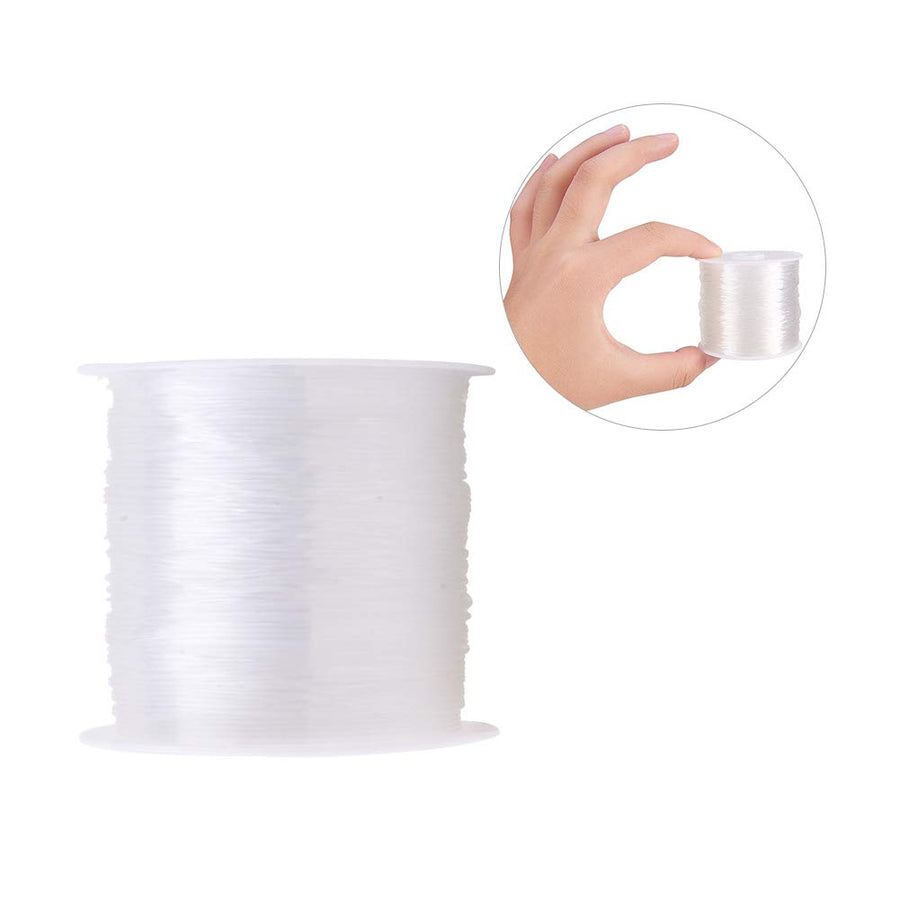 1 Roll JEWELEADER 20 Yards Clear Nylon Thread Fishing Line 0.6mm Invisible String Cord for Beading Gemstone Jewelry Making Craft Bracelet Hanging Decoration Sewing Quilting Hair Weaving
