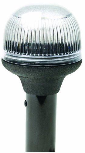 Attwood 5358-12-7 Corporation 1263351 12" Black Plastic Pole Fold Down White All-Round Light