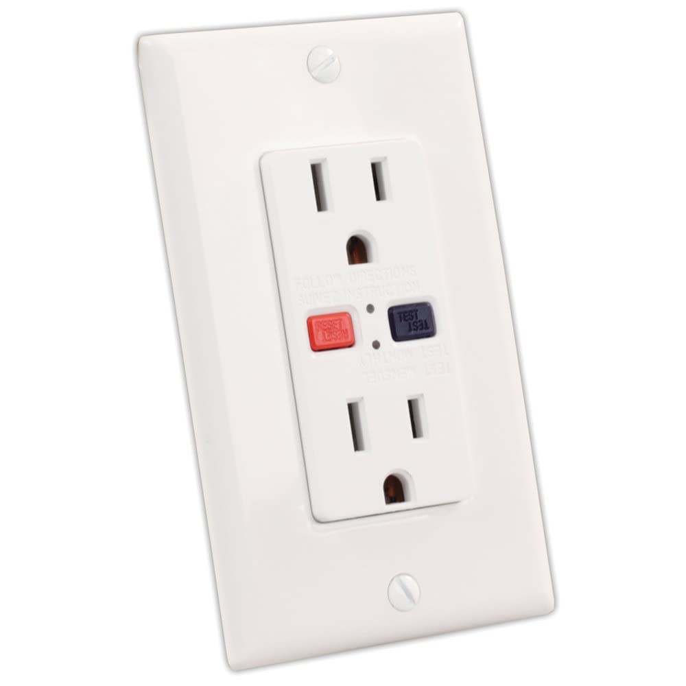 15005 JR Products White 120V/15 Amp GFCI Electrical Outlet