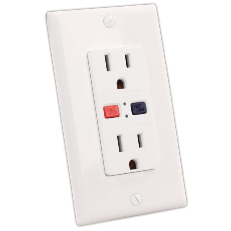 15005 JR Products White 120V/15 Amp GFCI Electrical Outlet