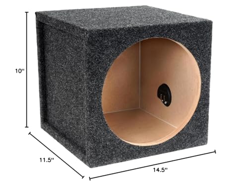 10 Inch Bbox Single Vented Subwoofer Box Enclosure - Premium Subwoofer Box Improves Audio Quality, Sound & Bass - Car Subwoofer Boxes & Enclosures,Black