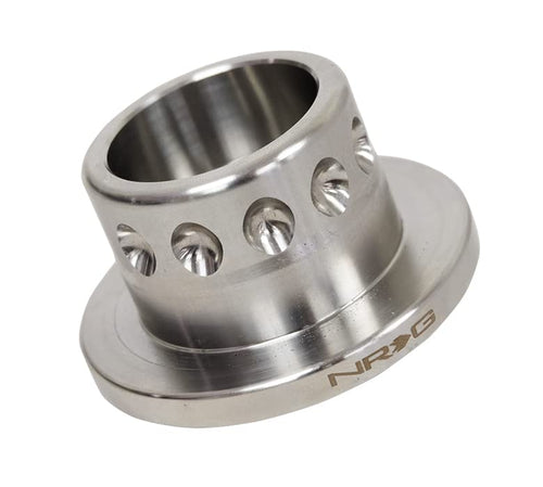 NRG Innovations Short Spline Adapter Racing Style Steering Wheel, Stainless Steel Welded Short Hub with 5/8" Clearance, Silver, NRG-SRK-SWH-1