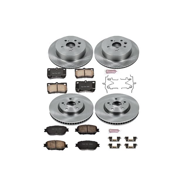 POWERSTOP Autospecialty KOE4072 Front and Rear Replacement Brake Kit-OE Brake Rotors & Ceramic Brake Pads For Lexus GS300 2006 | Lexus IS250 2010-2013 [Vehicle Specific]
