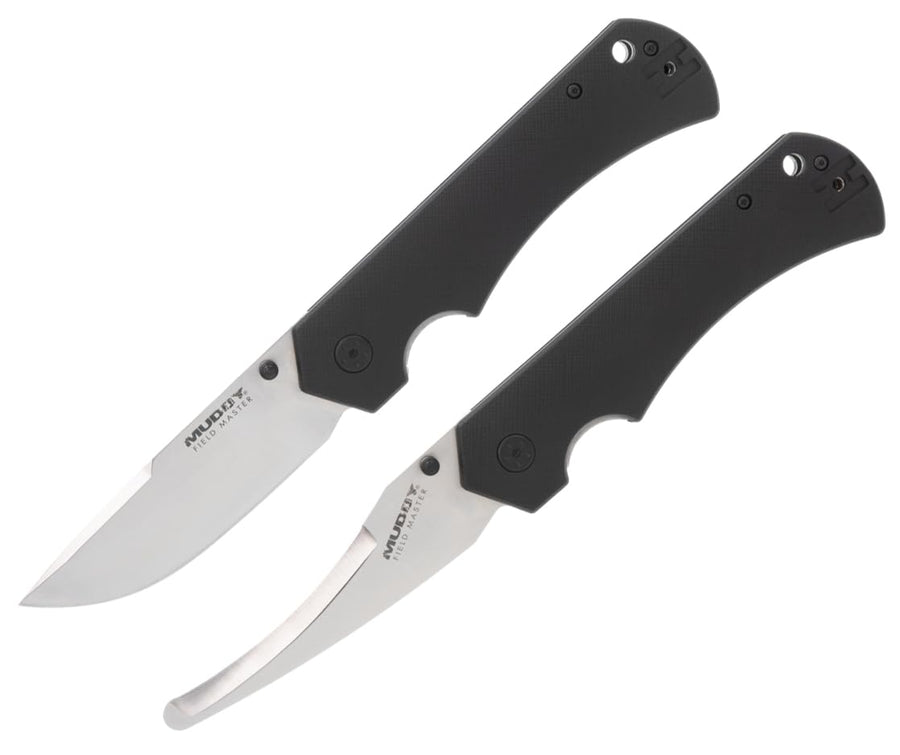 MUDDY Master Field Knife Set - Mikkel Willumsen Signature Collection | Two Durable 440 Steel Outdoor Hunting Knives with Ergonomic Glass-Filled Nylon Handles | Drop-Point Blade & Gut Hook Blade