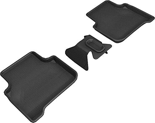 3D MAXpider Custom Fit Second Row All-Weather Floor Mats for 2019-2020 Audi Q3 Models - Kagu Rubber (Black)