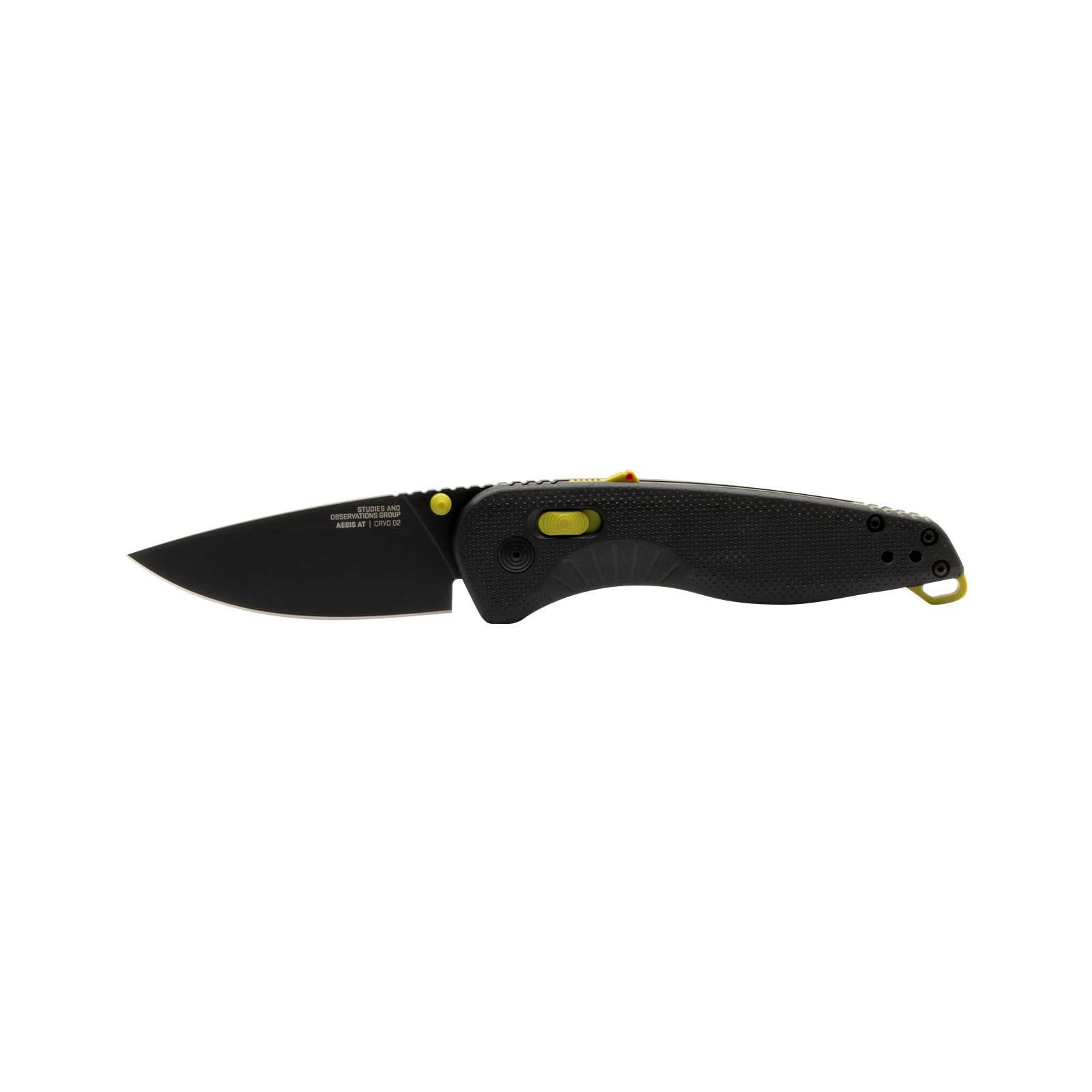 SOG Aegis AT Folding Outdoor Pocket Easy to Carry Knives | CRYO D2 Stainless Steel Blade | AT-XR Lock, Black/Moss