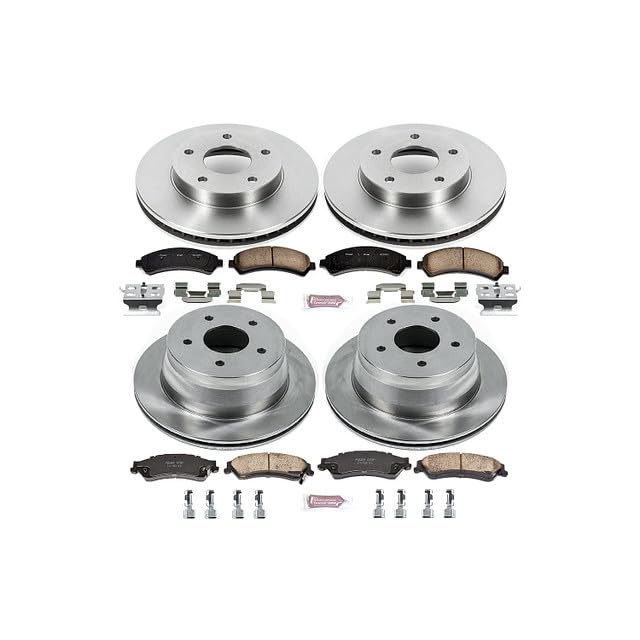 POWERSTOP Autospecialty KOE2005 Front and Rear Replacement Brake Kit-OE Brake Rotors & Ceramic Brake Pads For Blazer, S10, Jimmy, Sonoma, Hombre, Olds Bravada [Model Specific]