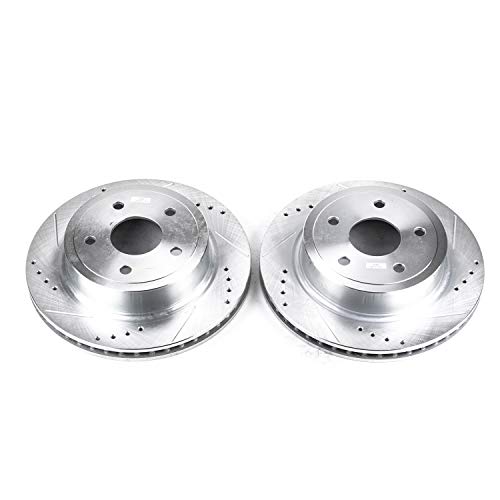 Power Stop AR8766XPR Evolution Rear Drilled & Slotted Rotor Pair For Dodge Ram 1500 2004-2006/Dodge Ram 1500 2004-2006 [Vehicle Specific]