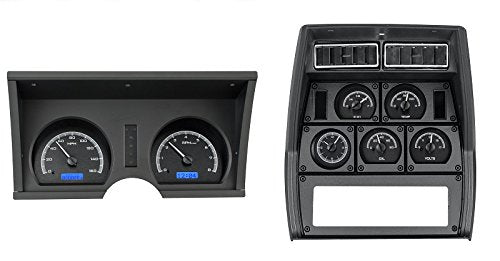 Dakota Digital 78 - 82 Chevy Corvette VHX-78C-VTA-K-B Analog Clock Dash Gauges Black Alloy Blue