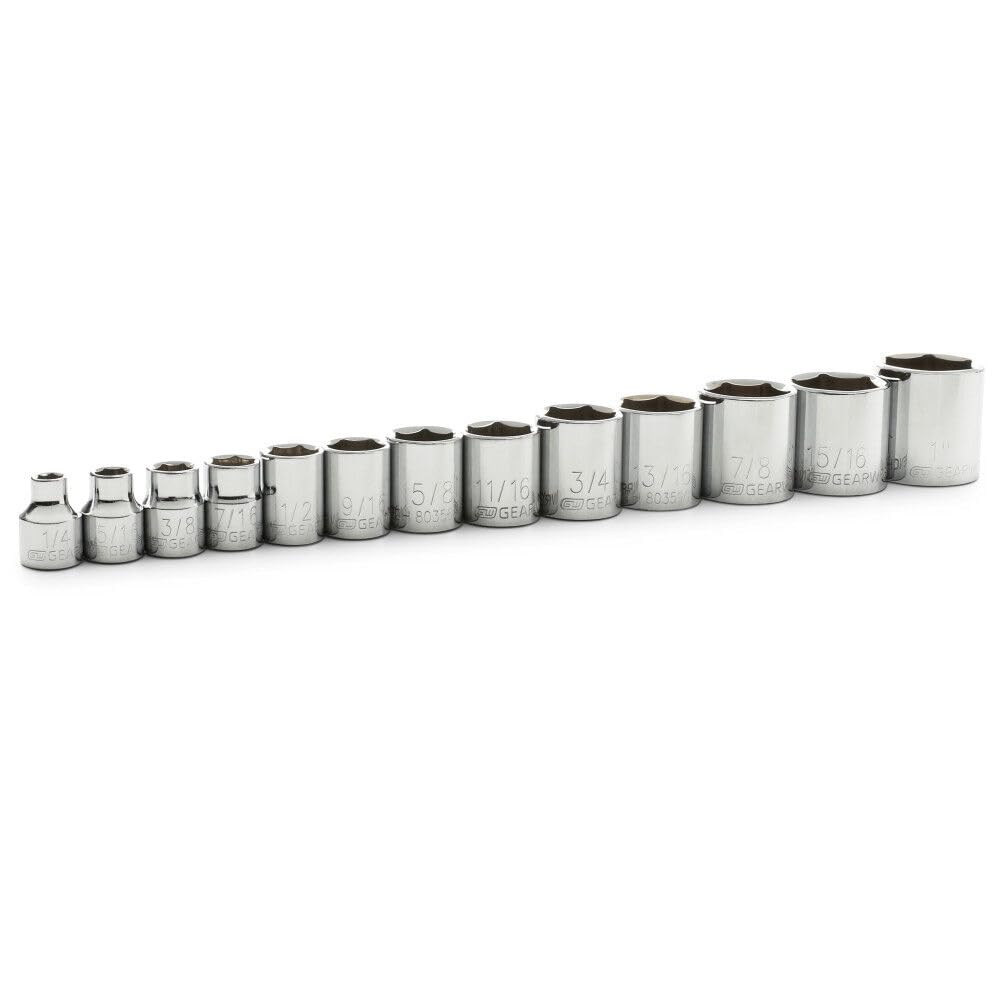 13 Pc. GEARWRENCH 3/8" Drive 6 Pt. Standard Socket Set, SAE - 80553