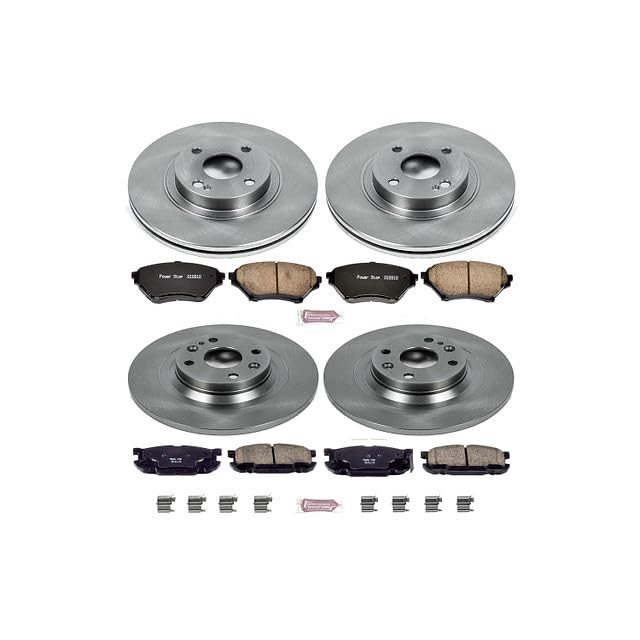 Power Stop Autospecialty KOE4468 Front and Rear Replacement Brake Kit-OE Brake Rotors & Ceramic Brake Pads For Mazda Miata 2001-2005 [Model Specific]
