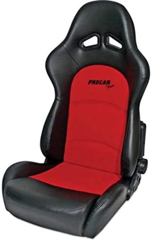 Black Vinyl Trim ProCar by Scat 80-1615-90, Red Velour Insert Racing Sportsman Pro Recliner Common Seat