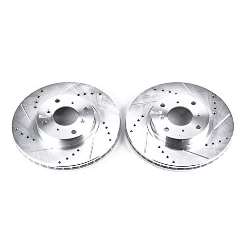 Power Stop Front JBR707XPR Evolution Drilled & Slotted Rotor Pair For Honda Prelude 1993-1996 [Model Specific]