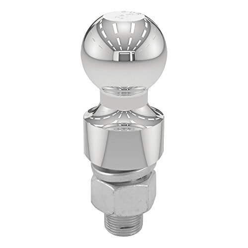 CURT Chrome Trailer Hitch Ball 40033, 6,000 lbs, 1-Inch Rise, 2-Inch Diameter, 1 x 2-1/8-Inch Shank