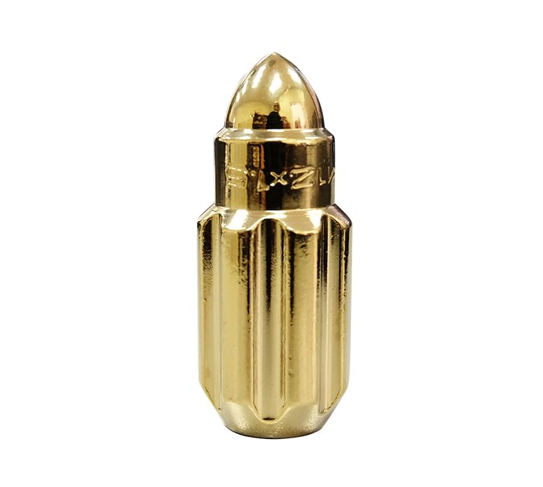 NRG Innovations M12 x 1.5 Steel Lug Nut Set NRG-LN-LS500CG-21 Bullet Shape, Anodized Finish 21 Pc Chrome Gold with Lock Key