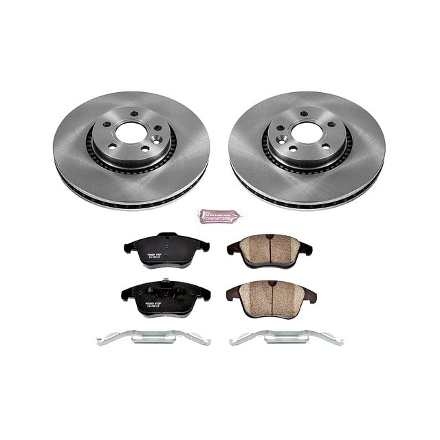 Power Stop KOE4701 Front Replacement Brake Kit-OE Brake Rotors & Ceramic Brake Pads For Land Rover LR2 2008-2015 [Model Specific]
