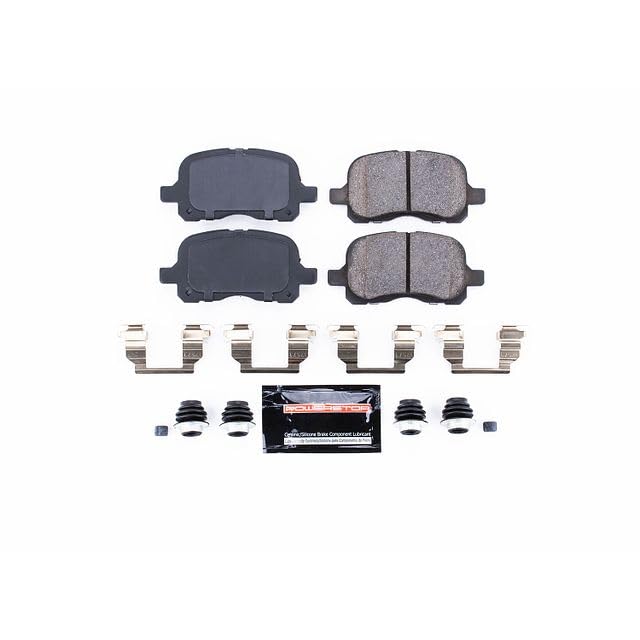 Power Stop Z23-741 Z23 Evolution Sport Carbon Fiber Infused Ceramic Brake Pads with Hardware For Chevrolet Prizm 1998-2002 Toyota Corolla 1998-2002 [Vehicle Specific]