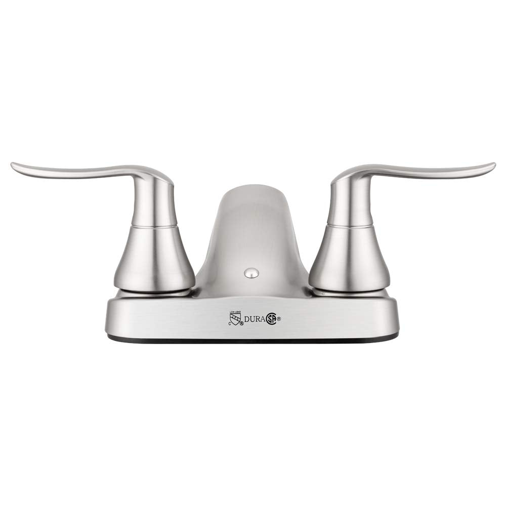 Dura Faucet RV Bathroom Faucet DF-PL700LH-SN with Winged Levers (Satin Nickel)