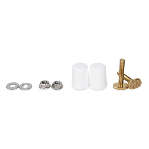 Replacement Gravity Toilet, Floor Mount Hardware/Caps, White