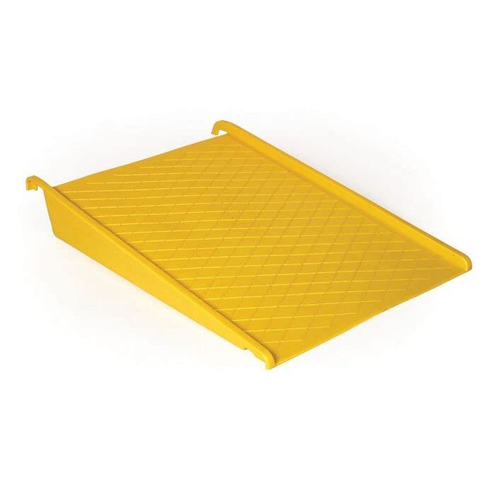 Eagle Ramp Spill Pallet, 45.5" x 32" x 8", 1,500 lbs. Capacity, HDPE Construction, Move Drums Easily onto a Compatible Eagle Spill Platform or Pallet, Made in USA, Yellow, 1689
