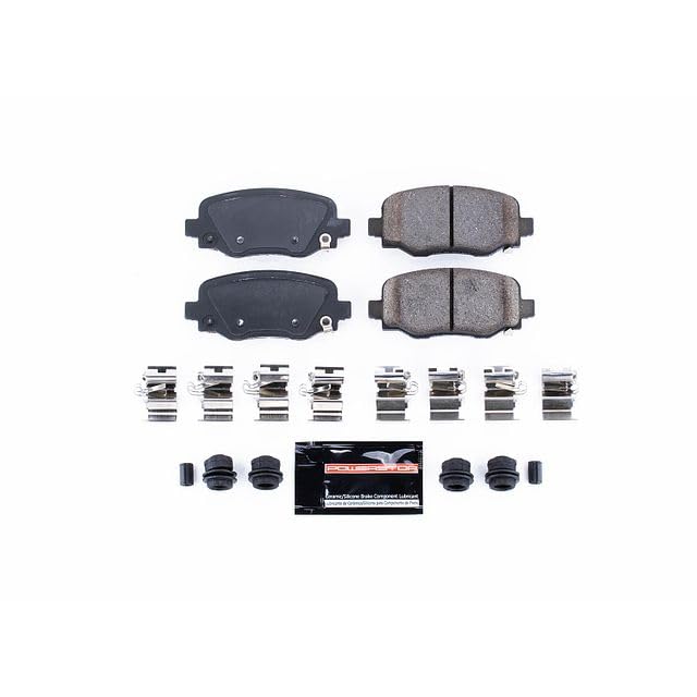 Power Stop Z23-1734 Z23 Evolution Sport Rear Carbon Fiber Infused Ceramic Brake Pads with Hardware For Chrysler 200, Fiat 500X, Jeep Cherokee, Jeep Renegade [Model Specific]