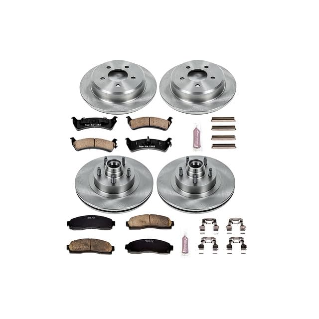 Power Stop Autospecialty KOE5594 Front and Rear Replacement Brake Kit-OE Brake Rotors & Ceramic Brake Pads For Ford Explorer Sport 2001-2002 [Model Specific]