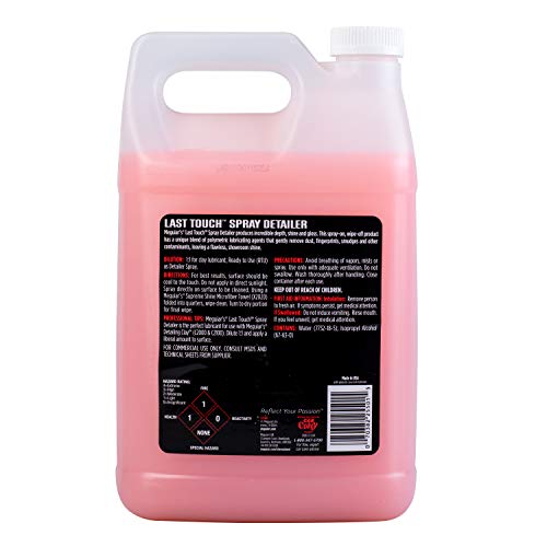 Meguiar's D15501 Last Touch Spray Detailer, Great for Use as Lubricant Clay, creates a Showroom Shine, Removes Dust, Smudges, Fingerprints and More, Versatile Use and Enhances Protection, 1 Gallon