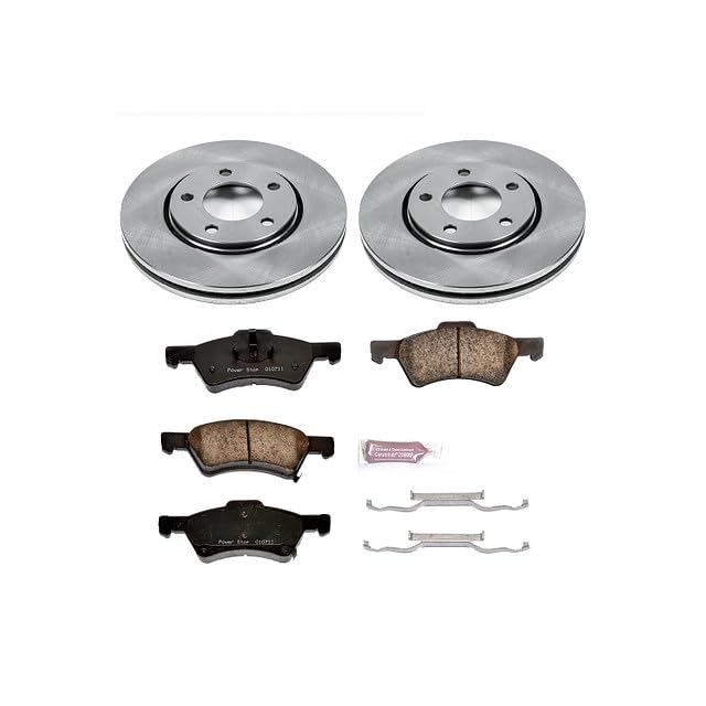 POWERSTOP Autospecialty KOE5247 Front Replacement Brake Kit-OE Brake Rotors & Ceramic Brake Pads For Chrysler Town & Country, Dodge Caravan, Dodge Grand Caravan [Model Specific]