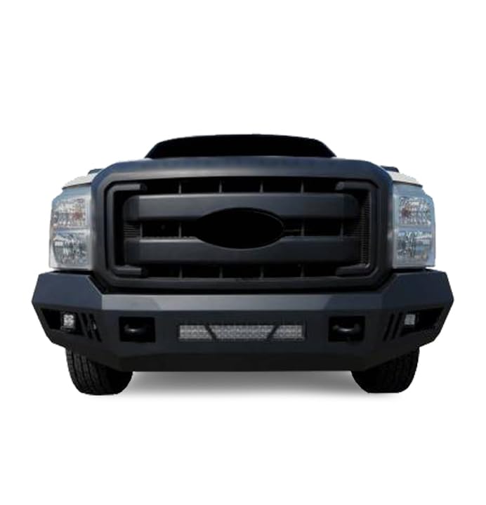 Heavy Duty Black Horse Armour I Front Bumper Matte Black Includes 1 20in LED Light Bar, 2 sets of 4in cube lights Compatible with 2011-2016 Ford F-250 Super Duty|2011-2016 Ford F-350 Super Duty