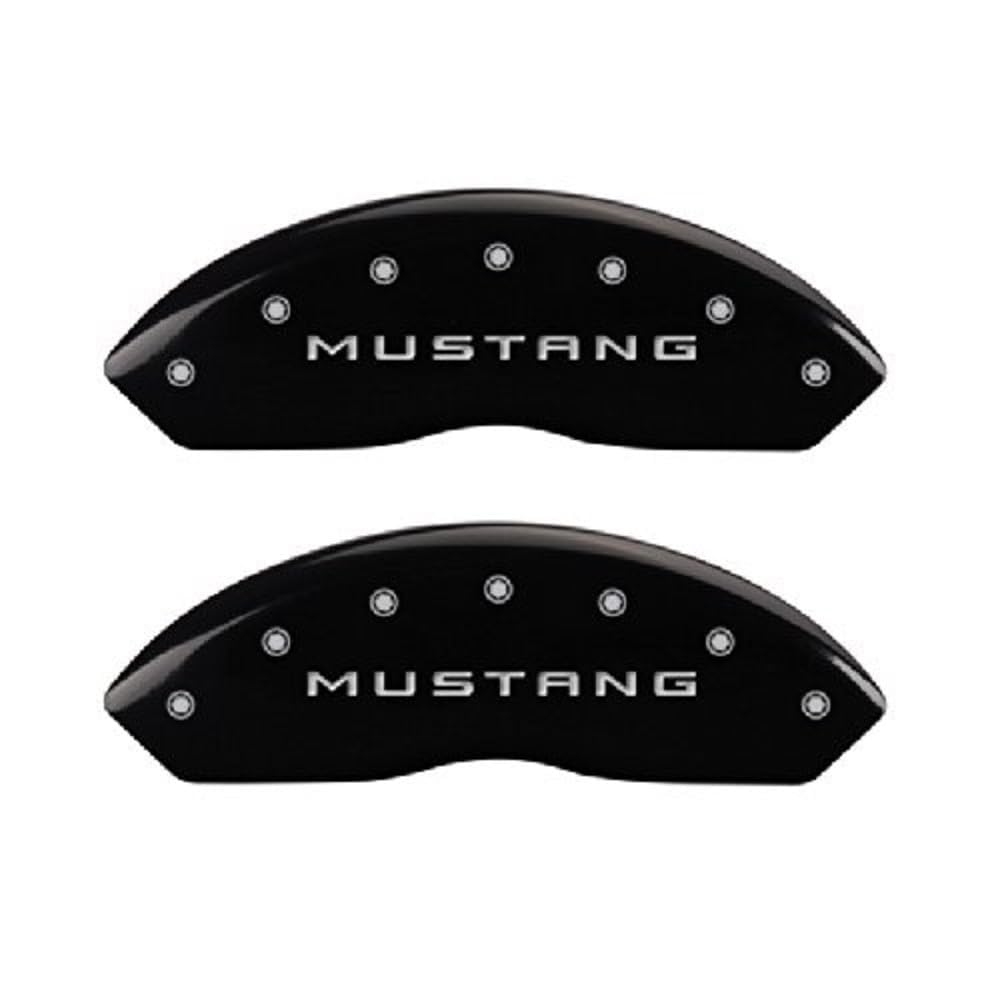 Black MGP Caliper Covers Engraved with Silver Mustang/3.7 10198SM37BK (Set of 4)