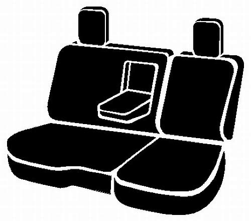 Gray FIA SL62-87 Custom Fit Rear Seat Cover, Split Seat 40/60 - Leatherette (Black W/Gray Insert)