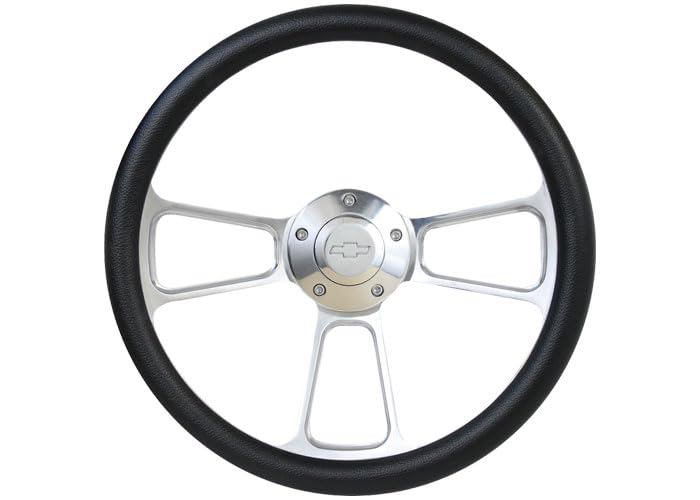 Brothers Trucks Custom Steering Wheels STRF8PB160-69 - Polished/Black - Bowtie