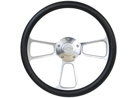 Brothers STRF8PB174-91 Custom Steering Wheels - Polished/Black - Bowtie Trucks