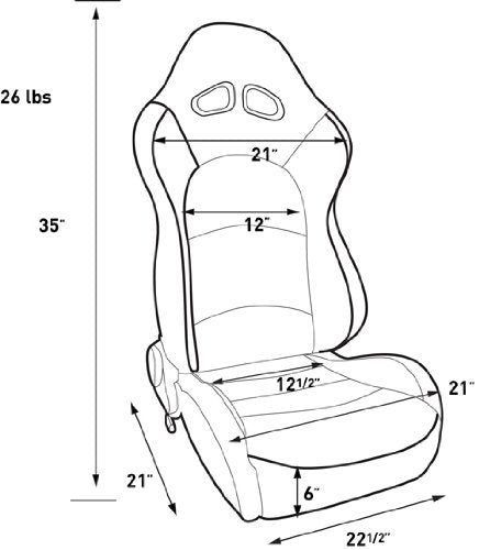 Black Vinyl Trim ProCar by Scat 80-1616-90L, Red Velour Center Racing Evolution Recliner Left Seat