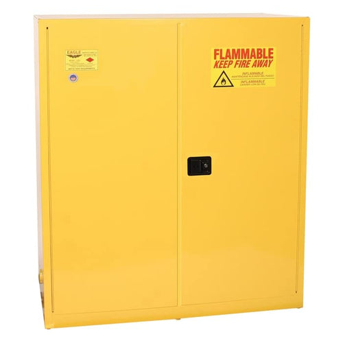 2 Drum, 110 Gallon, Vertical, 1 Shelf, 2 Door, Self Close, Safety Cabinet, Yellow - 5510X
