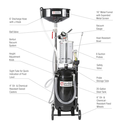 20-Gallon JohnDow Industries JDI-20COMBO-B Steel Drain Evacuator w/Bowl