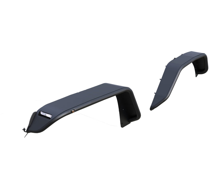 Full Set Black Horse Tubular FENDER FLARES - Front & Rear Matte Black Compatible with 2020-2023 Jeep Gladiator-TFRF20G