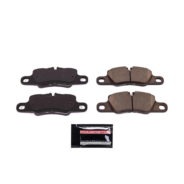 Power Stop Z23-1417 Z23 Evolution Sport Carbon Fiber Infused Ceramic Brake Pads Rear with Hardware For Porsche 911 2013-2016, Porsche Panamera 2010-2019 [Model Specific]